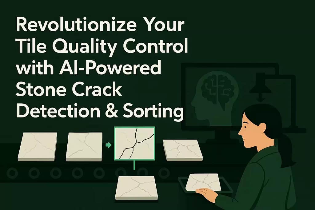 AI-driven system inspecting and sorting natural stone tiles for cracks and surface flaws 🗣️ Caption: Enhance your tile manufacturing with AI-based crack detection technology—faster, smarter quality control 🔍 SEO Description: Discover how AI-powered image analysis is transforming tile quality control. Detect cracks, sort tiles, and streamline operations with intelligent automation tailored for the natural stone industry. 🏷️ Tags: AI in manufacturing, stone tile inspection, crack detection technology, automated quality control, natural stone sorting, smart production, industrial AI solutions Want a version that's aligned to your “Pressify” brand colors or tone? I can help polish it even further!