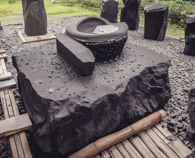 An illustration showcasing the evolution of stone technology, from primitive stone tools to advanced Blackstone innovations.